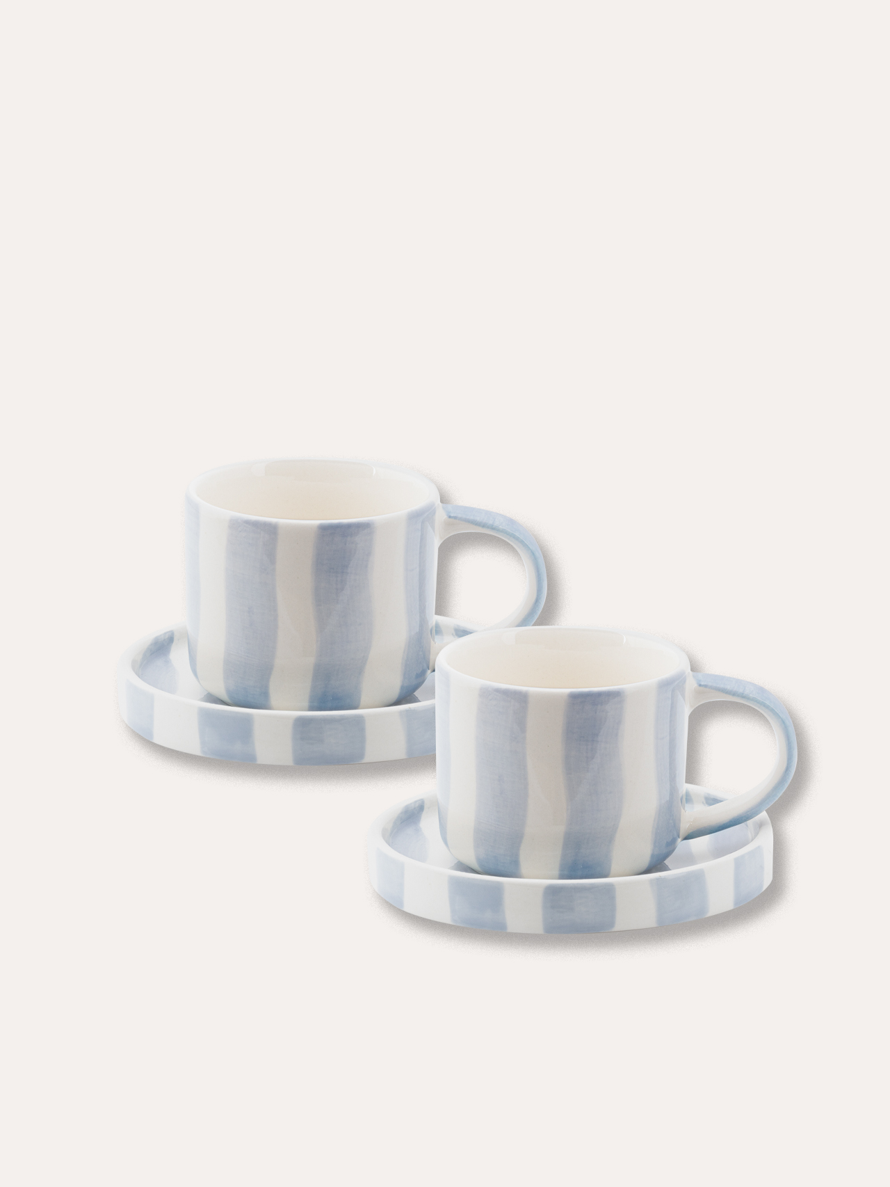 Espresso Tasse Stripes - morning azzurro, 2er Set in einer Box  