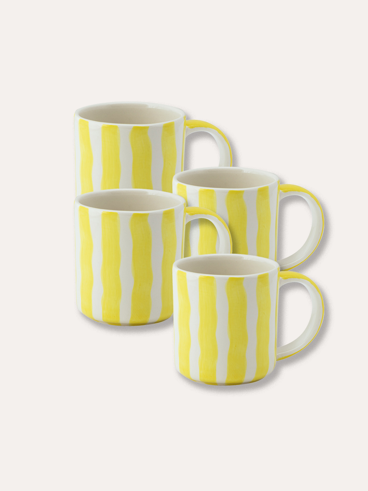 Becher Set (4er Set) Stripes - spiaggia yellow