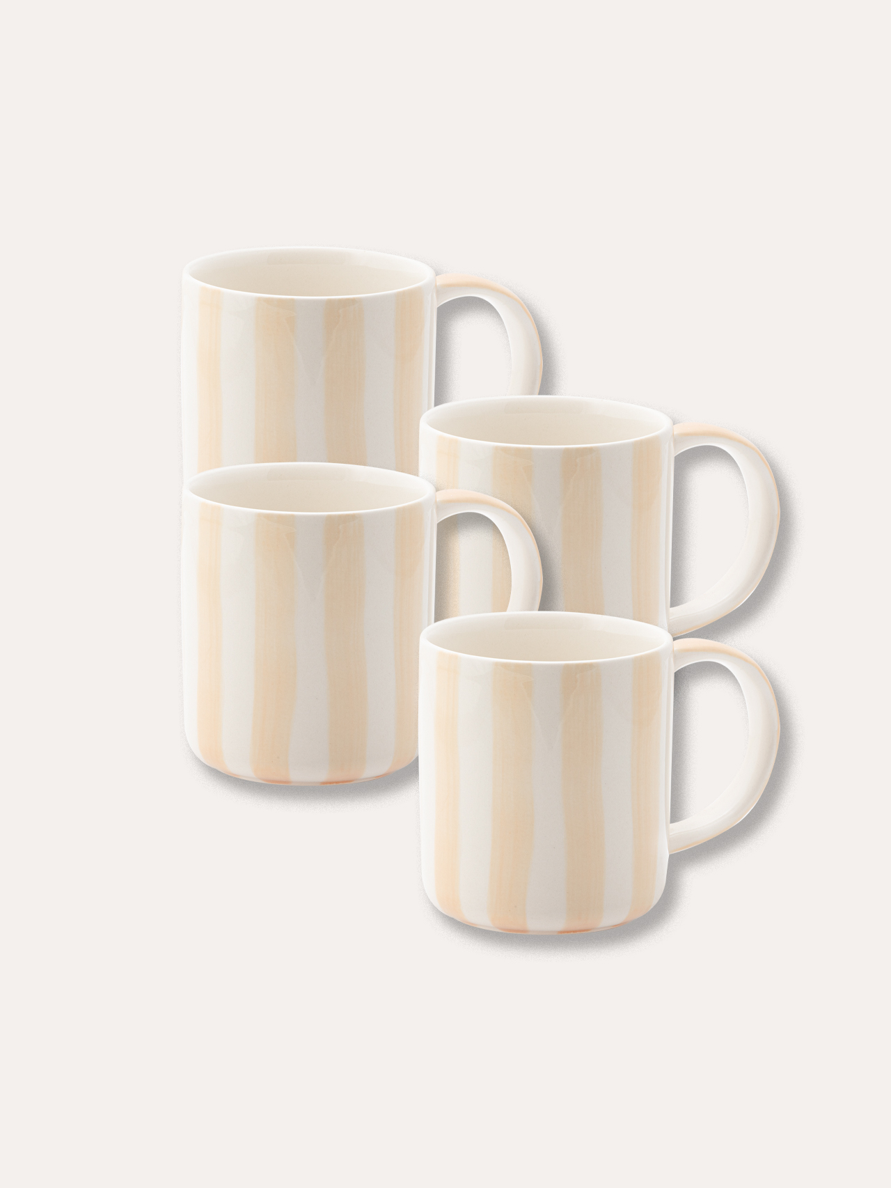 Becher Set (4er Set) Stripes - boho beige