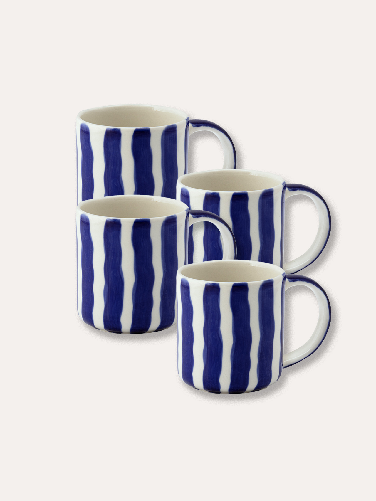 Becher Set (4er Set) Stripes - mare blue