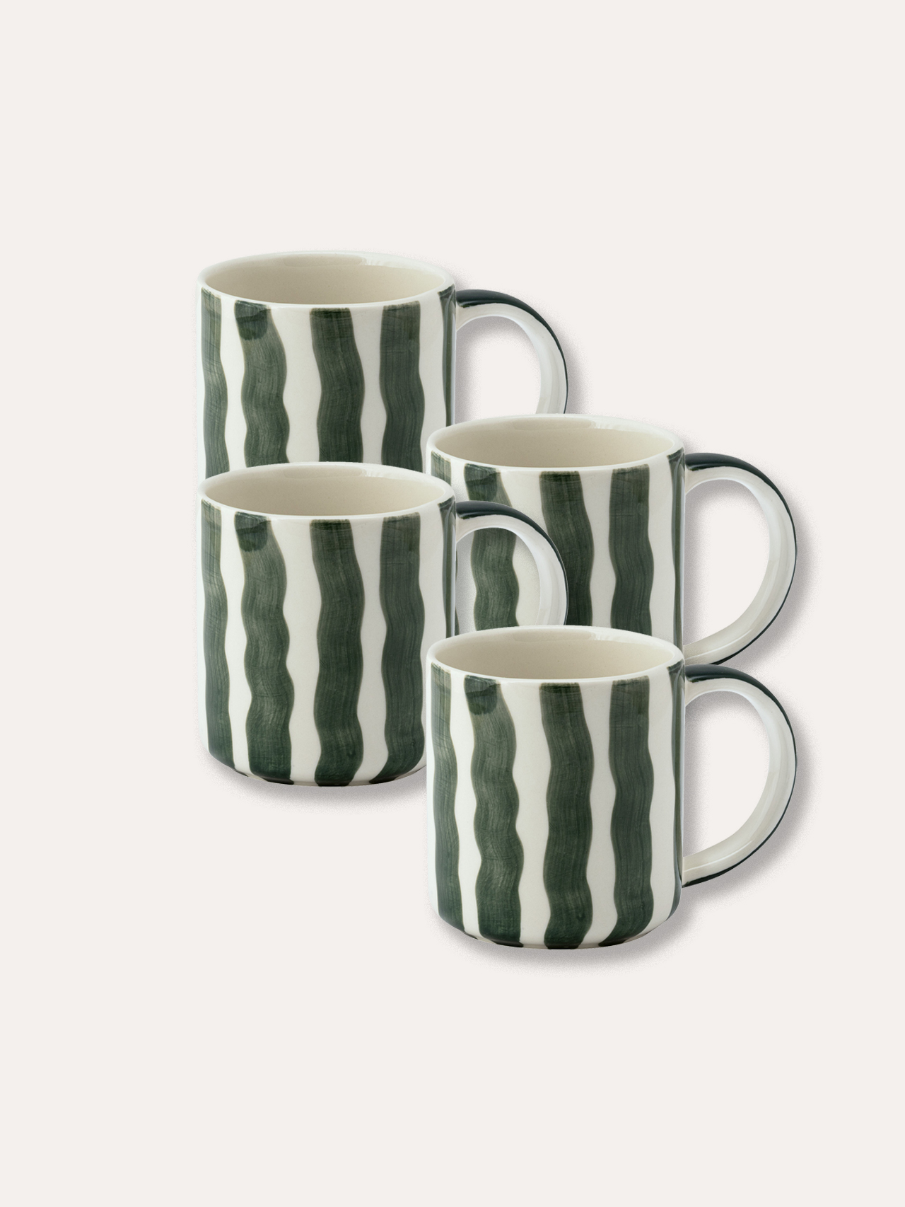 Becher Set (4er Set) Stripes - gentle green