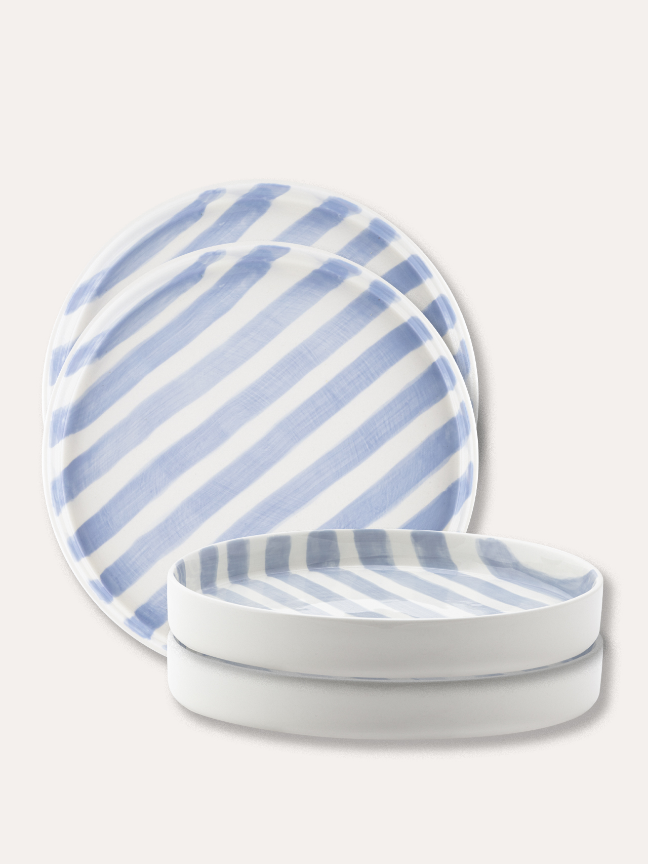 Teller Set (4er Set) Stripes - morning azzurro