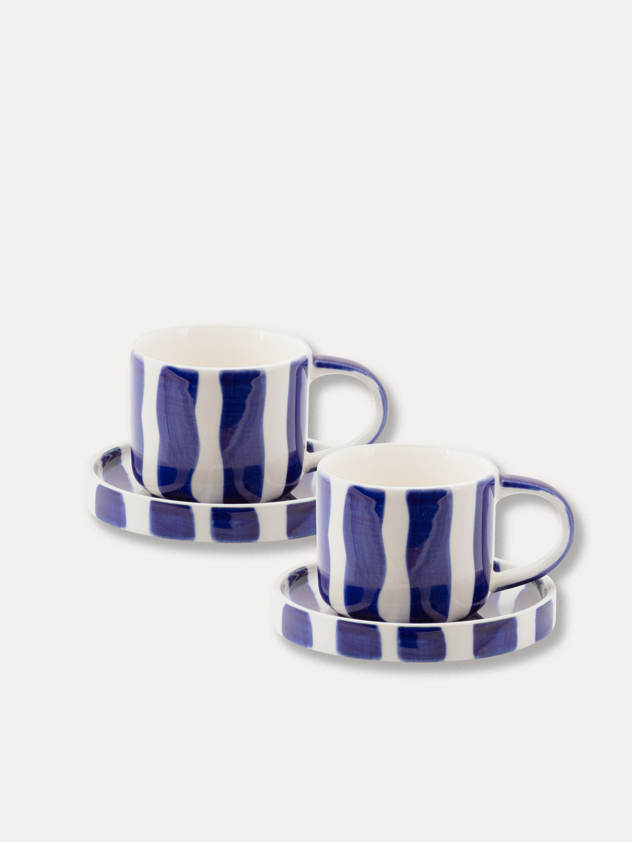 Espresso Tasse Stripes - mare blue, 2er Set in einer Box