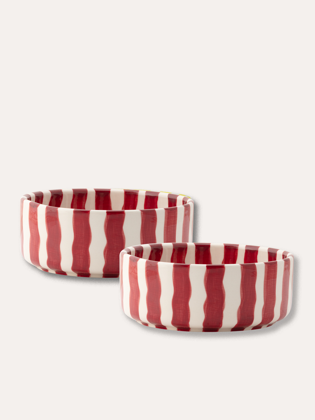 Schalen Set (2er Set) Stripes - tramonto red