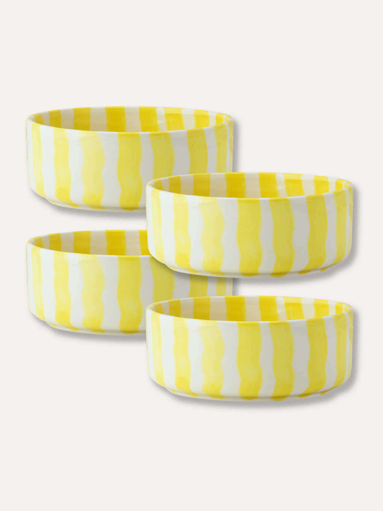 Schalen Set (4er Set) Stripes - spiaggia yellow