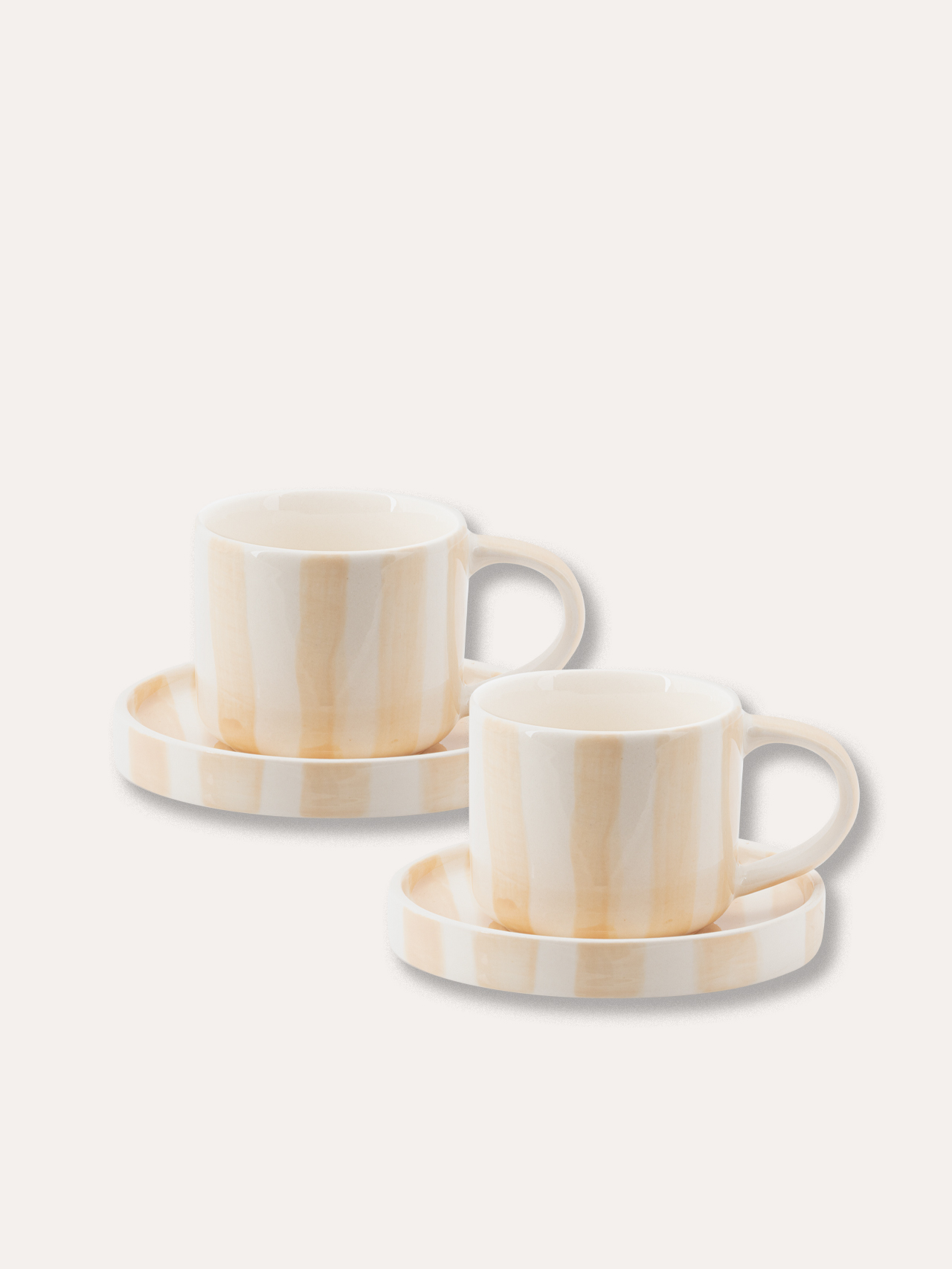 Espresso Tasse Stripes - boho beige, 2er Set in einer Box  