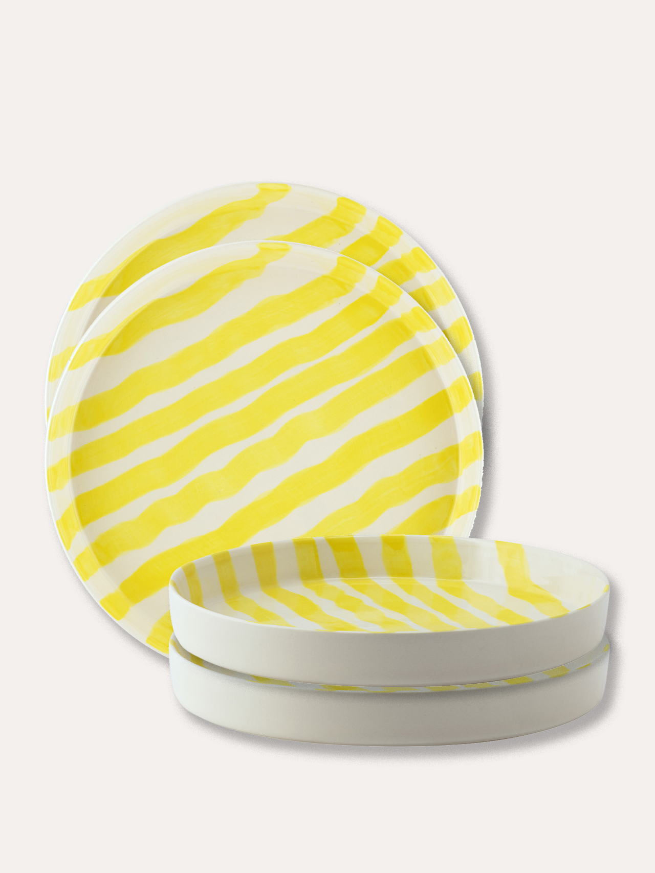 Teller Set (4er Set) Stripes - spiaggia yellow