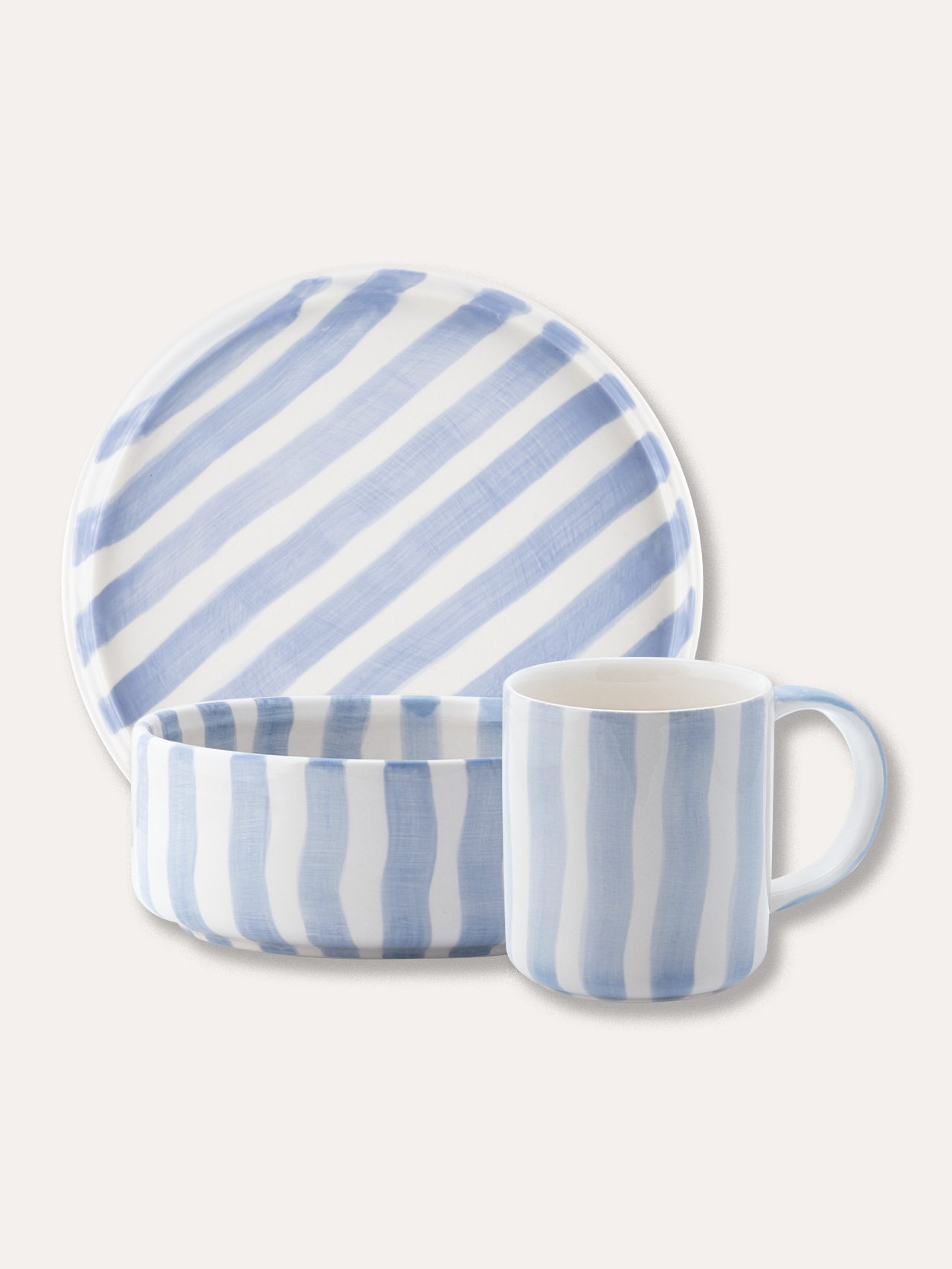 3er Set Stripes - morning azzurro