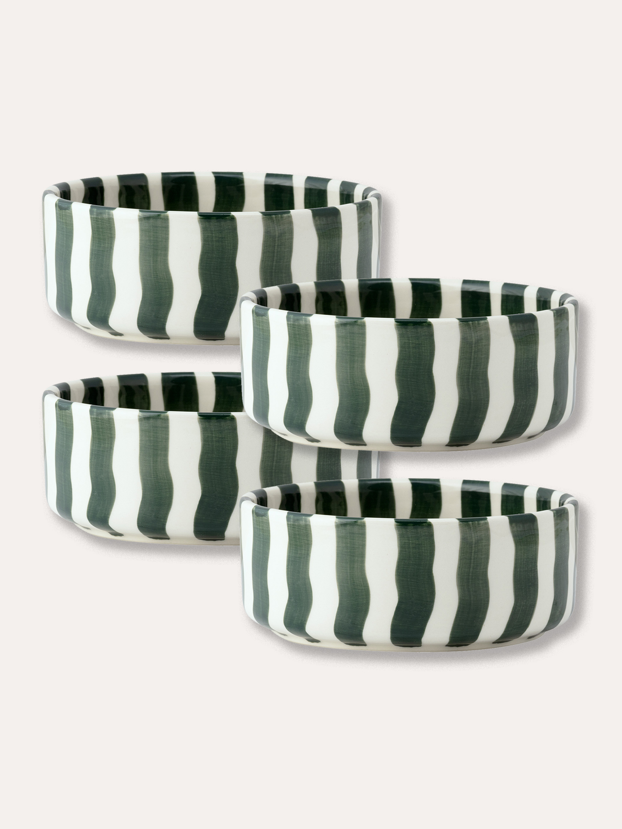 Schalen Set (4er Set) Stripes - gentle green