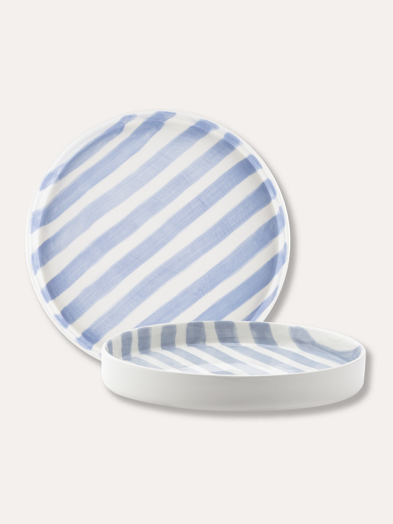 Teller Set (2er Set) Stripes - morning azzurro