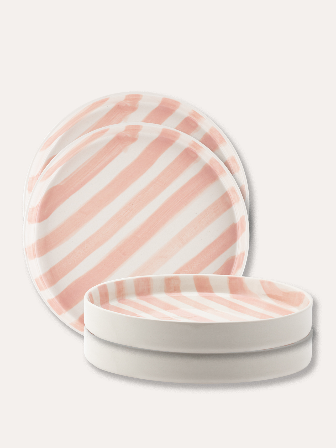 Teller Set (4er Set) Stripes - incanto rose