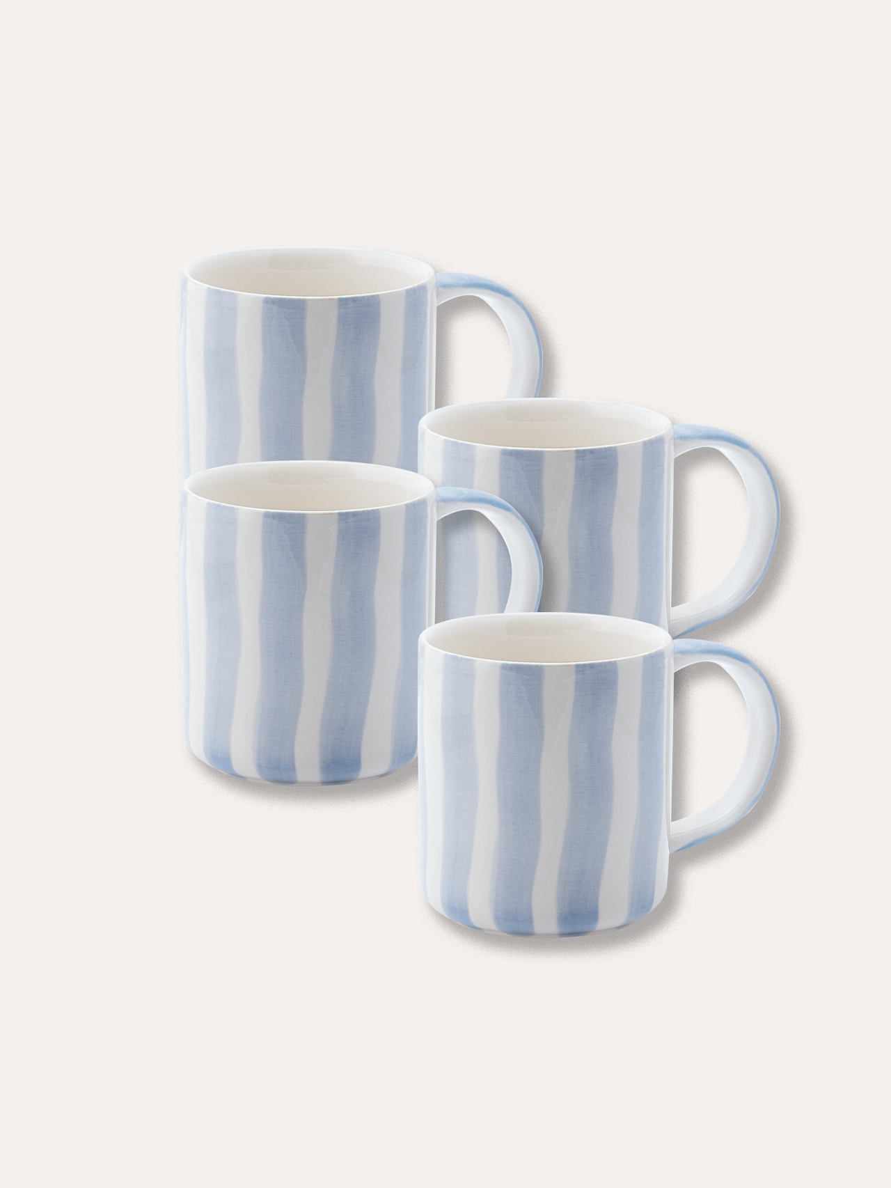 Becher Set (4er Set) Stripes - morning azzurro