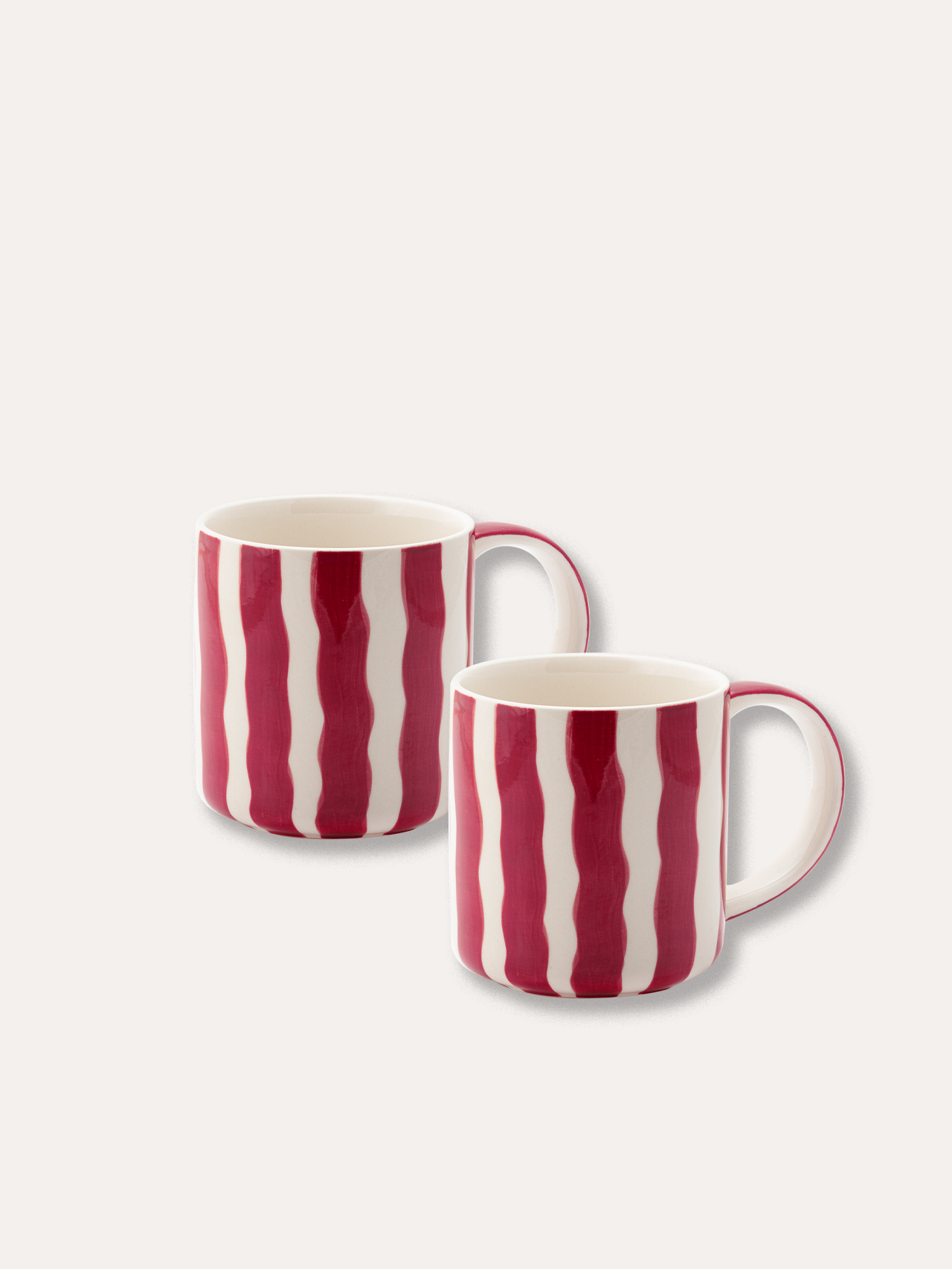 Becher Set (2er Set) Stripes - tramonto red